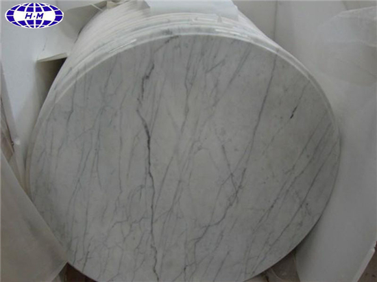 Chinese Guangxi White Marble Table Top, Round Marble Table Top