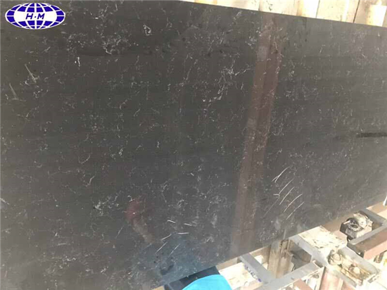 Black Artificial Quartz Stone with White Vein, Quartz Countertop