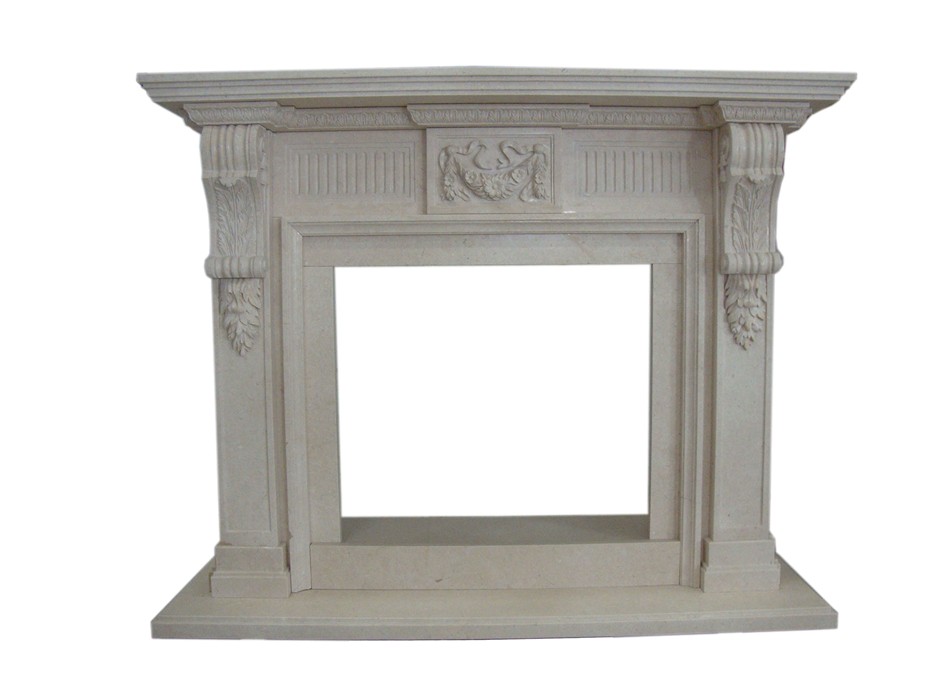 China Beige Marble Fireplace Frame