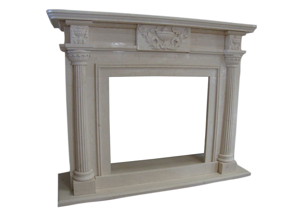 Crema Marfil Marble Fireplace Frame Surround