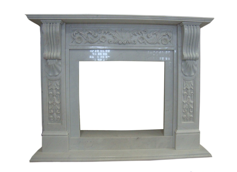 Crema Marfil Marble Fireplace Mantel