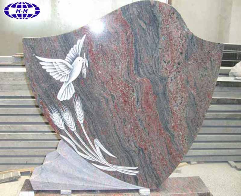 Indian Multi-Color Granite Tombstone
