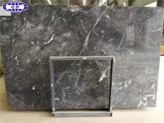 Chinese Black Forest Marble Stone Tiles Slabs, Bold White Streaks