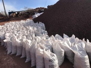 Chinese Rough Red Lava Rock, 20 Kg per Bag
