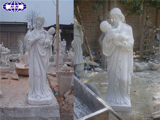 Marble Christus Statue, Mary with Baby Jesus Statue