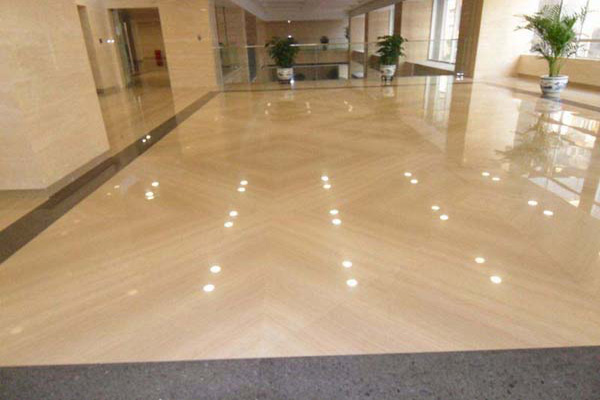 Italian Marble Wood Effect Floor Tiles In Bejing Huadian Building