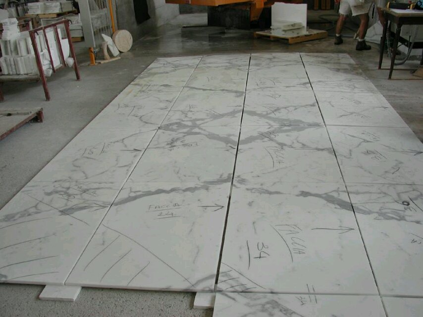 book matched statuario marble Italy tile