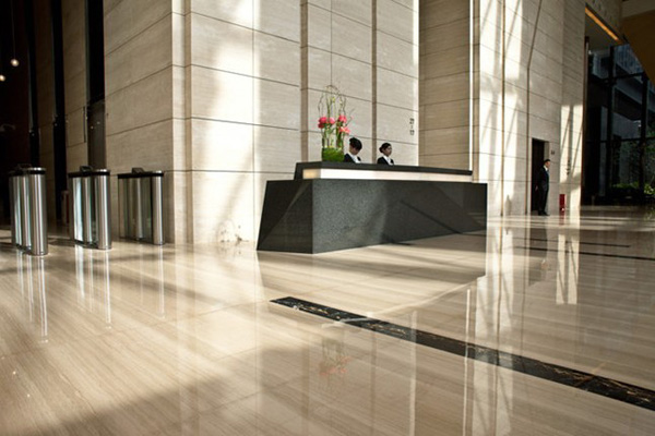 White Wood Vein Marble Wall Cladding & Flooring For Hotel Lobby